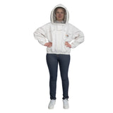 Beekeeping Jacket Cotton White Premium Quality For Beekeepers with Veil safta bee uk