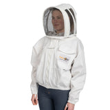 Beekeeping Jacket Cotton White Premium Quality For Beekeepers with Veil safta bee uk