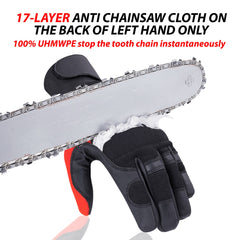 Chainsaw Glove Heavy Duty 17 Layers Anti Chainsaw Safety Protection Class 1 Gloves UK