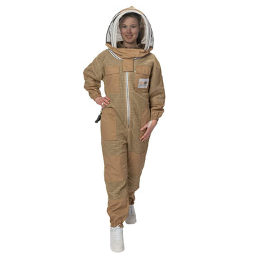 Brown 3-Layer Ventilated Beekeeping Suit front