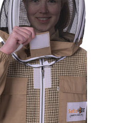 Beekeeping Suit Brown 3 Layer Protection With Fencing Veil Professional Beekeepers