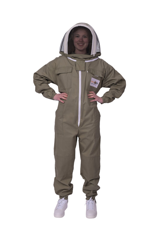 Beekeeper Suit Olive Cotton Professional Beekeeping Suit With Sting Proof Veil Saftabee