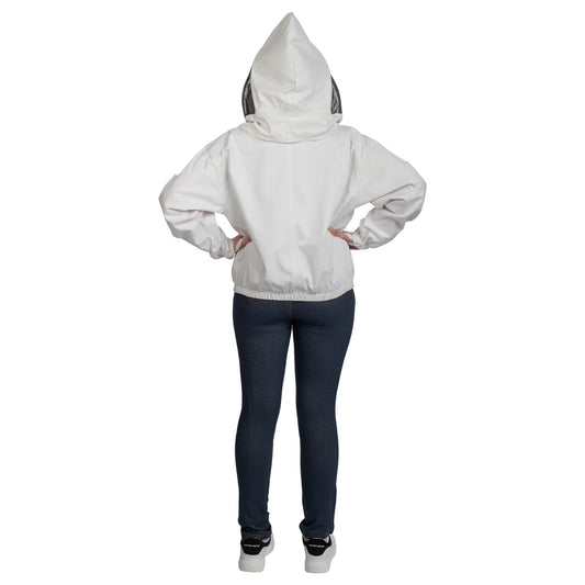 Beekeeping Jacket Cotton White Premium Quality For Beekeepers with Veil safta bee uk