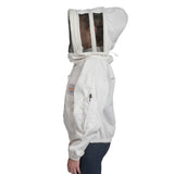 Beekeeping Jacket Cotton White Premium Quality For Beekeepers with Veil safta bee uk