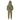A child's hooded jumpsuit in olive green, shown from the back on a white background. The jumpsuit features a hood with a light gray trim, a drawstring waist, and side pockets.
