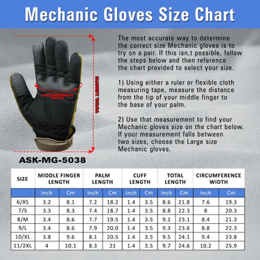 Best mechanic Gloves UK Tactical Gloves Size Chart