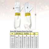 Bee Gloves Premium Goatskin Beekeeping Gloves with Vented Canvas Long Sleeves UK