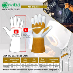 heat resistant gloves size chart