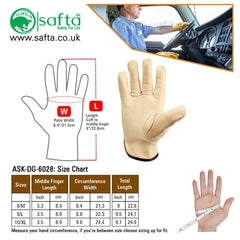 leather driver gloves size chart