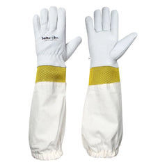Bee Gloves Premium Goatskin Beekeeping Gloves with Vented Canvas Long Sleeves UK