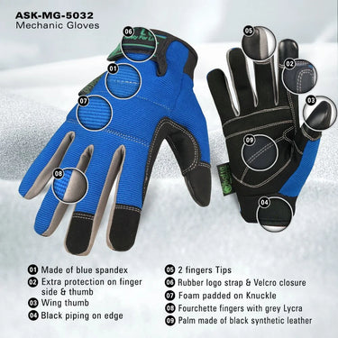 Leather Work Glove | Mechanics Gardening Carpenter Plumber | Safety Gloves