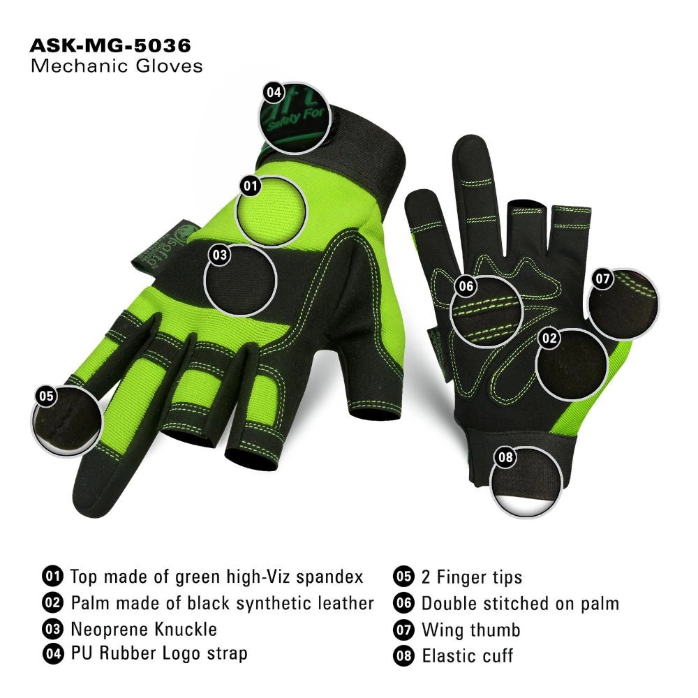 fingerless leather gloves for work hand protection in UK