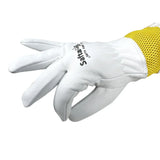 Bee Gloves Premium Goatskin Beekeeping Gloves with Vented Canvas Long Sleeves UK