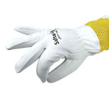 Bee Gloves Premium Goatskin Beekeeping Gloves with Vented Canvas Long Sleeves UK