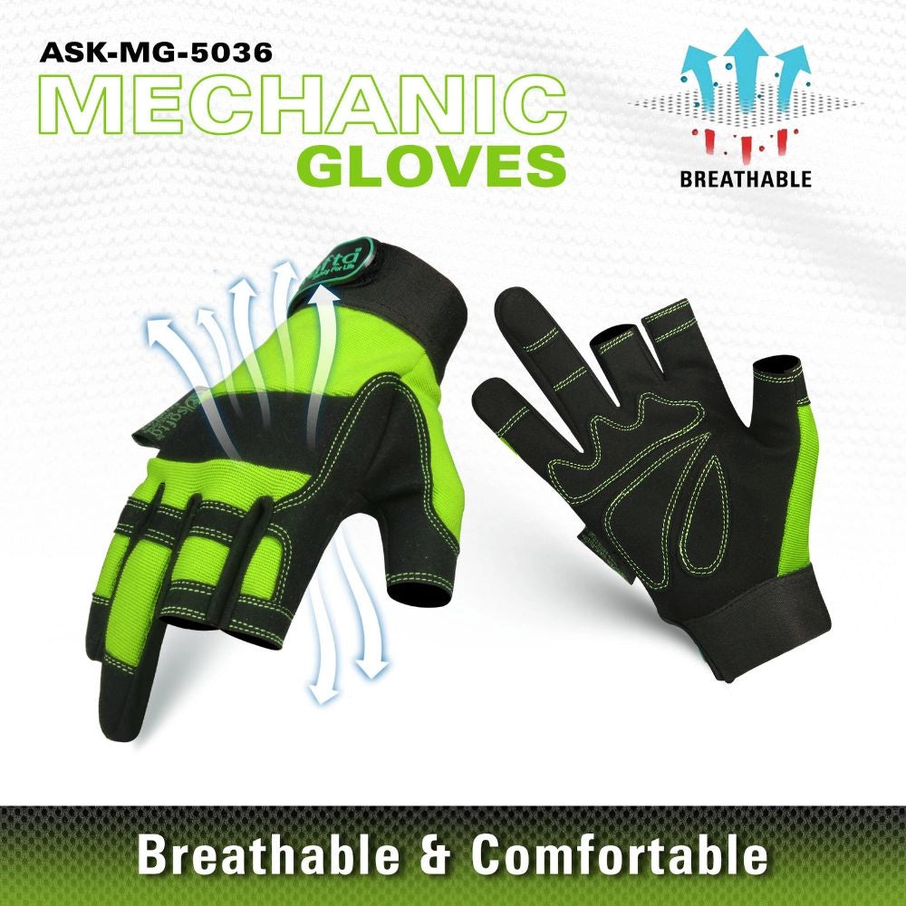 fingerless leather gloves for work hand protection in UK