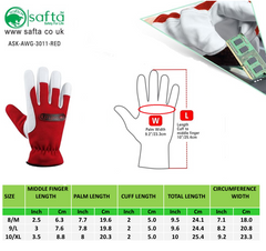 Size chart Winter work gloves