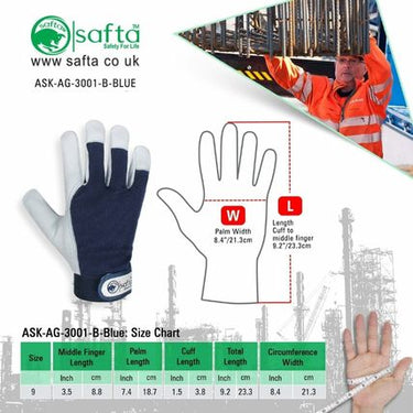 Protective Gloves size chart