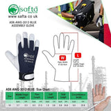 Sheepskin Leather Safety Work Gloves size chart
