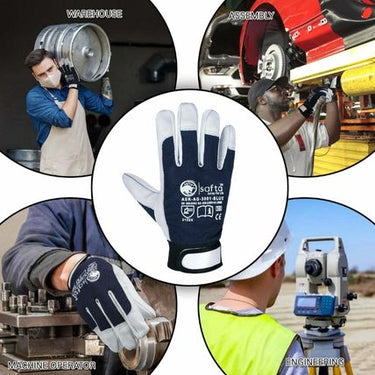 Assembly Gloves Leather work gloves for hands safety in UK