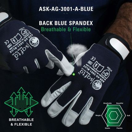 Assembly Gloves Leather work gloves for hands safety in UK