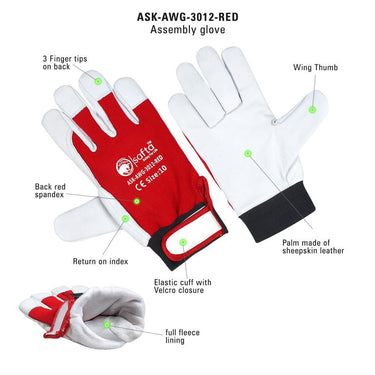 Sheepskin Leather Safety Work Gloves