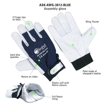 Sheepskin Leather Safety Work Gloves